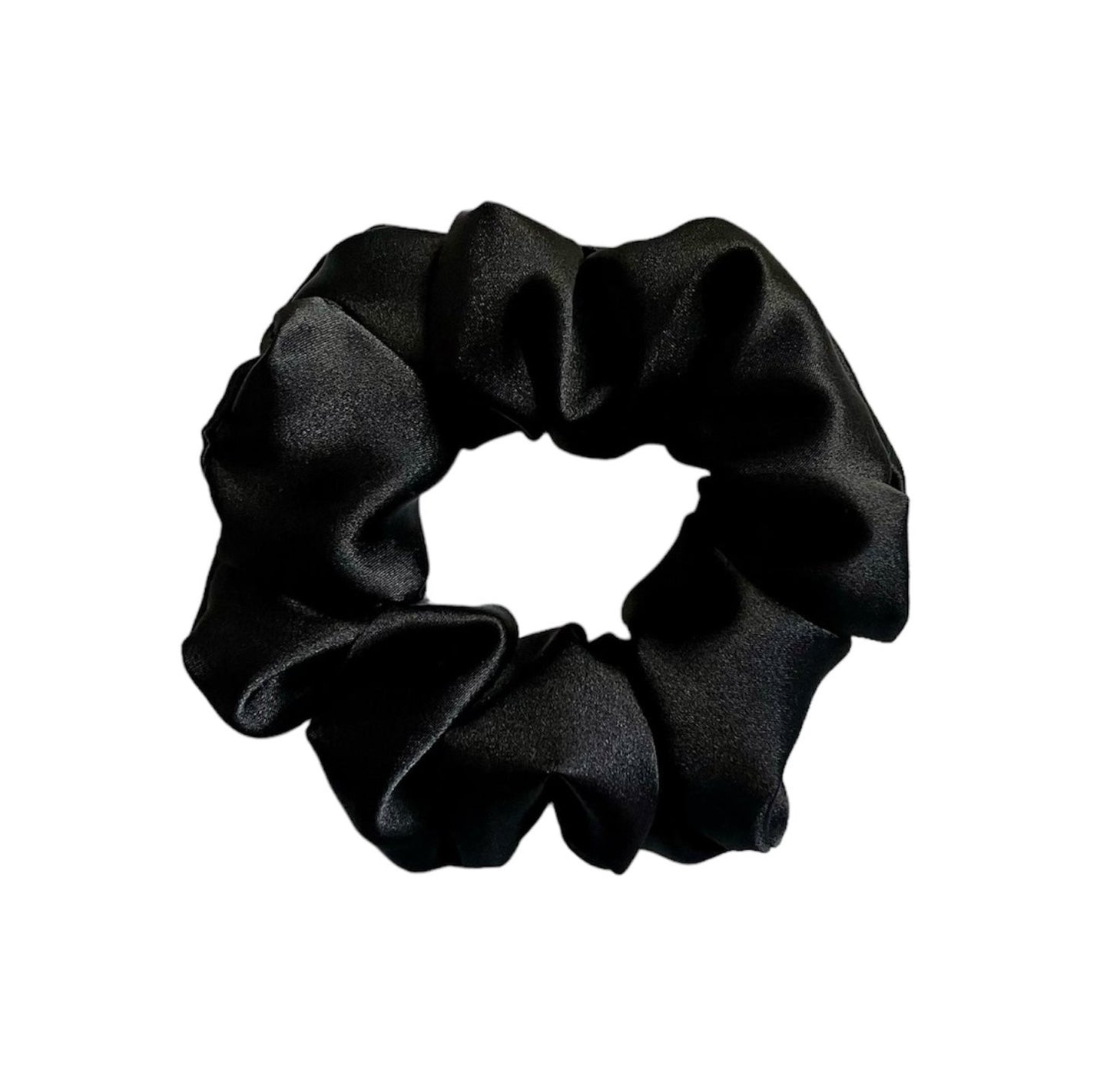 The Black Satin Scrunchie