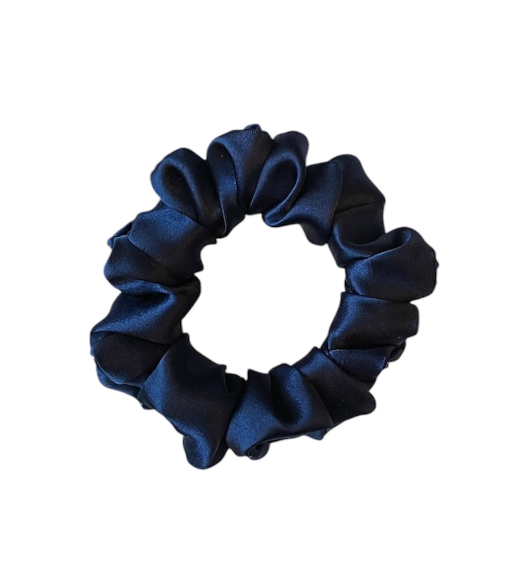Navy - Skinny Satin Scrunchie