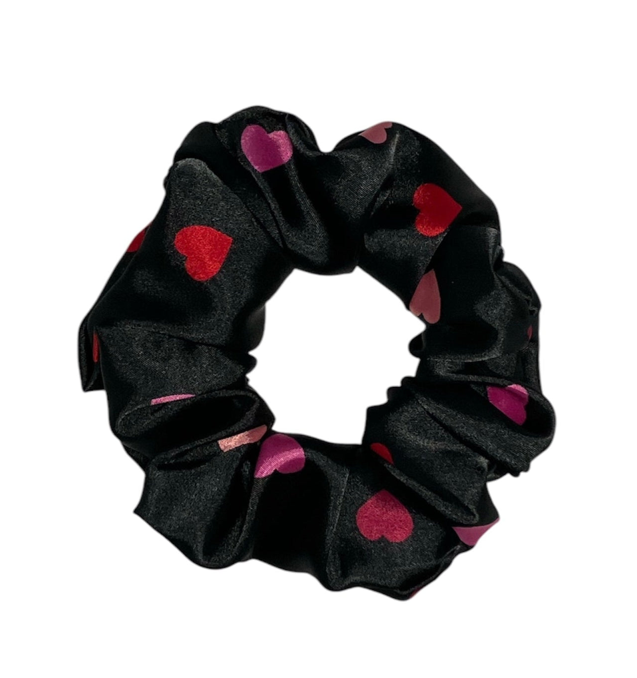 Black Valentine Satin Scrunchie