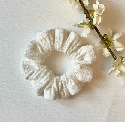 Soft Ivory Waffle Scrunchie