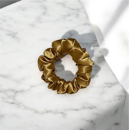 Gold - Skinny Satin Scrunchie