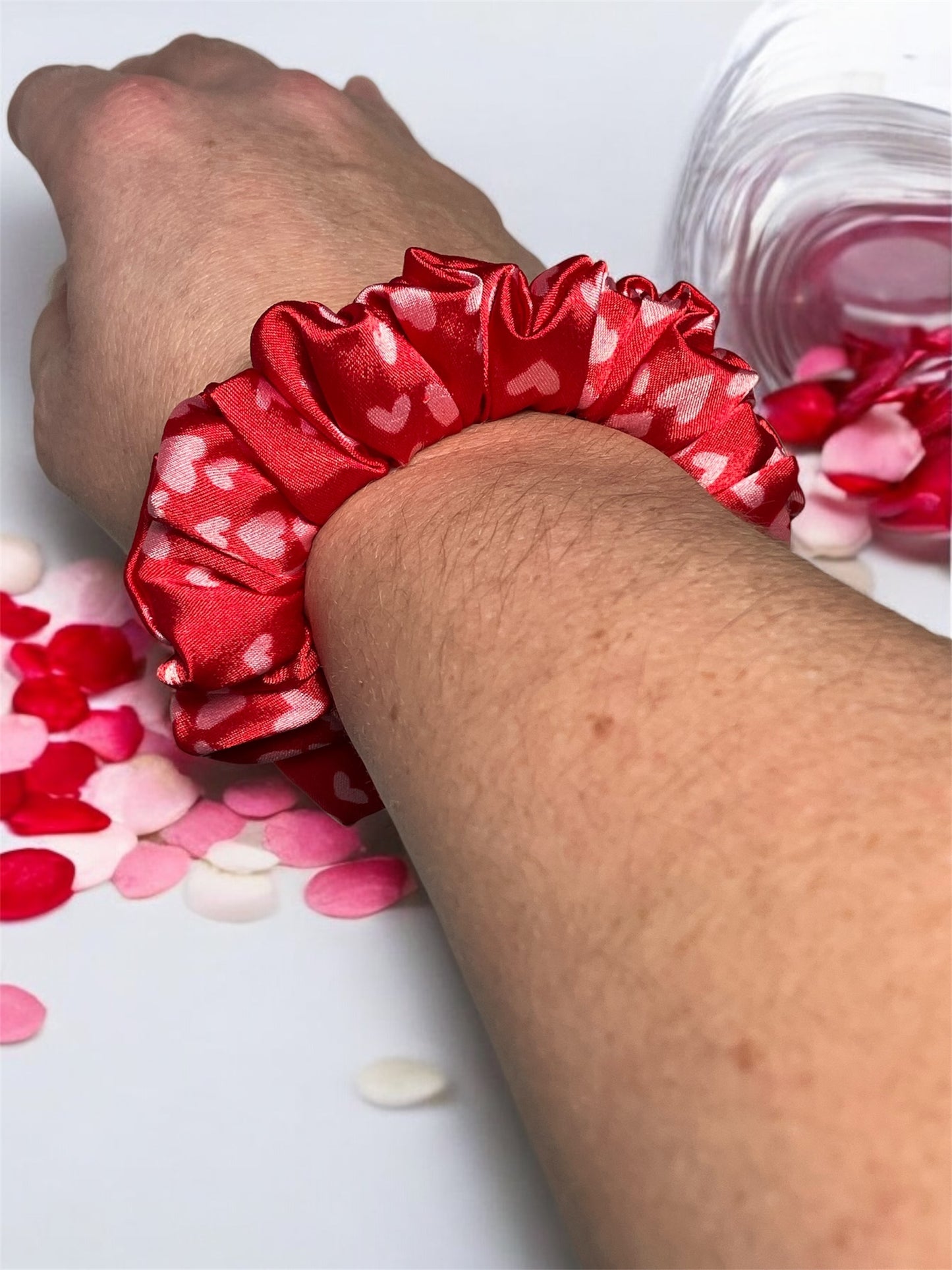 Red Valentine - Skinny Satin Scrunchie