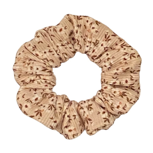 Beige Floral Ribbed